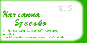 marianna szecsko business card